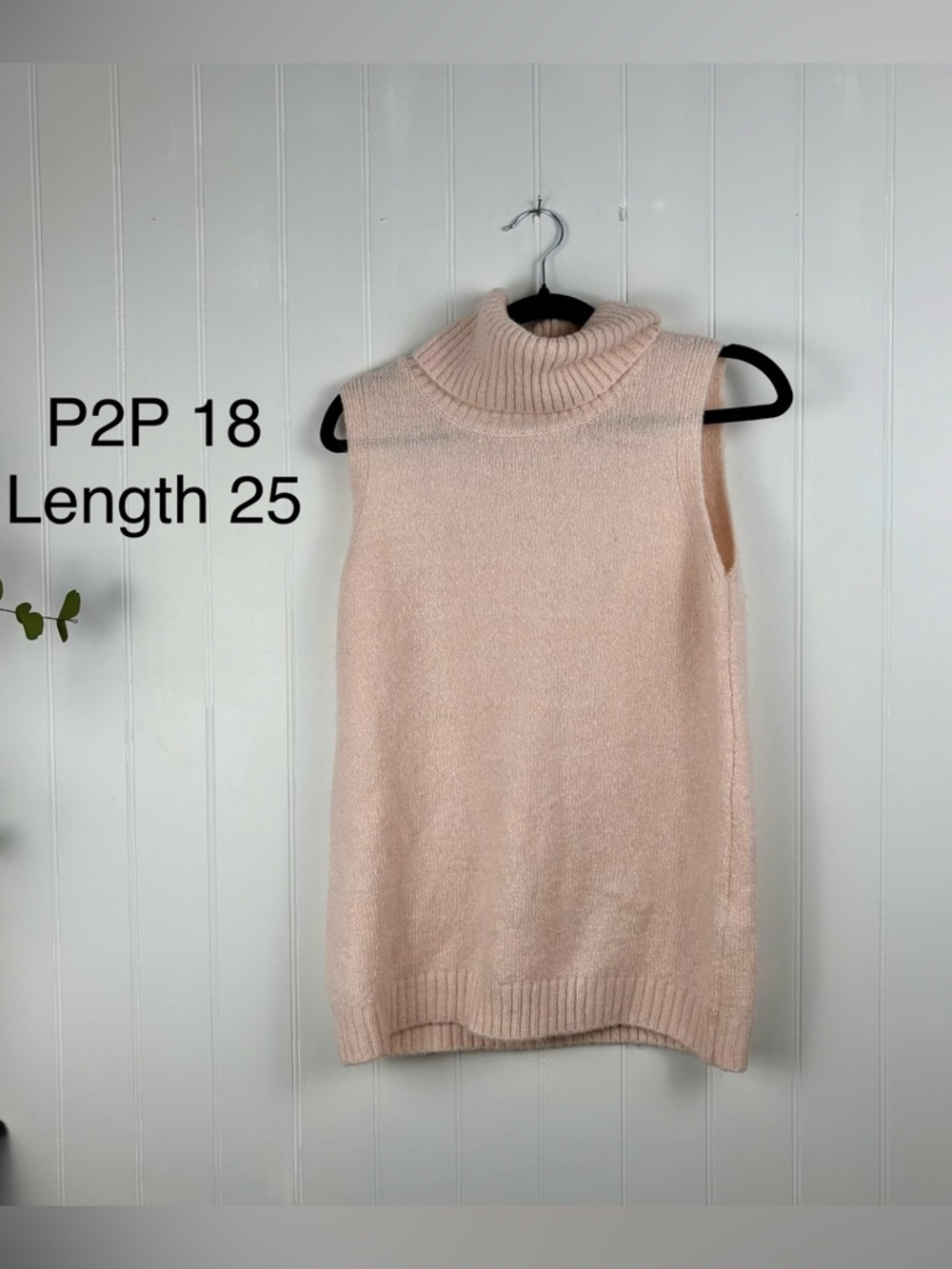 Bardot Sleeveless Turtleneck Sweater Soft Knit Blush Pink Size S (US 6)